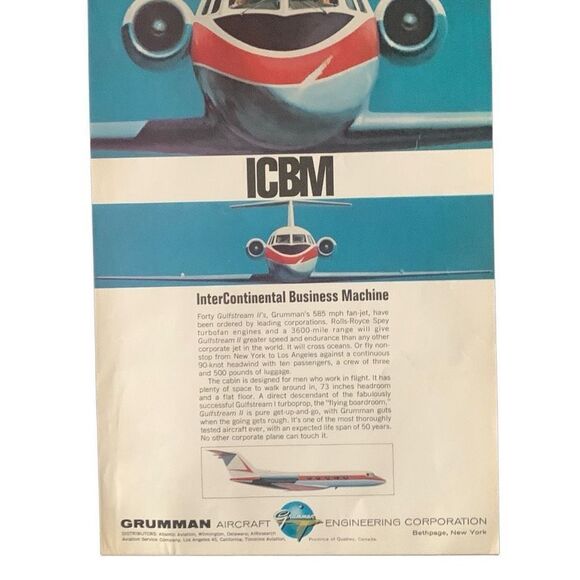 Vintage 1966 Grumman ICBM InterContinental Business Machine Ad Advertisement - Picture 2 of 5